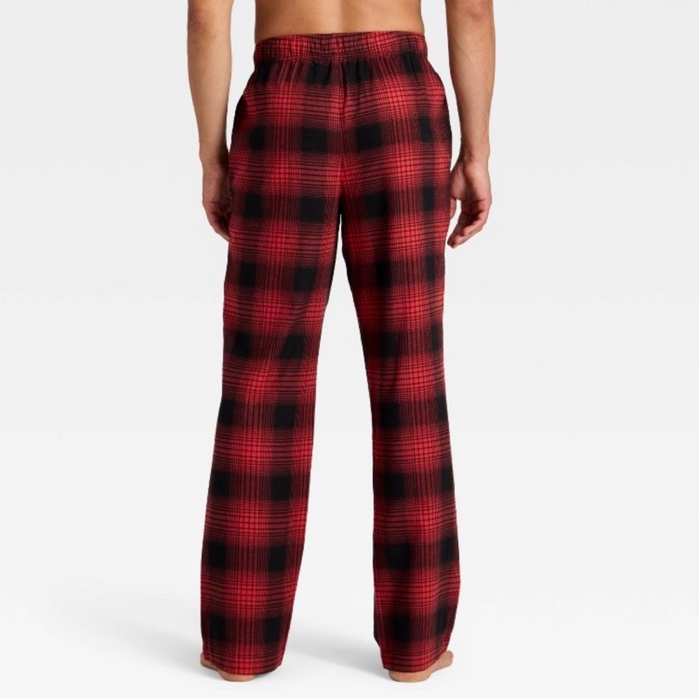 Men’s red and black buffalo plaid flannel pj pants